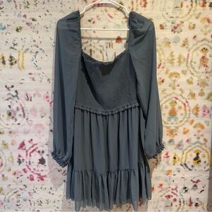 Wilfred Slate Blue Smocked Blouse